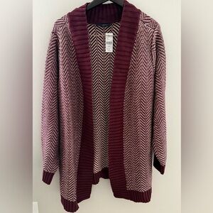 Lane Bryant NWT Maroon Knit Cardigan 26/28